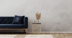 Limewash painted wall interior