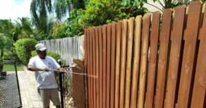 Tru Colors contracting painting a fence - Tru Colors Contracting Tru Colors contracting painting a fence
