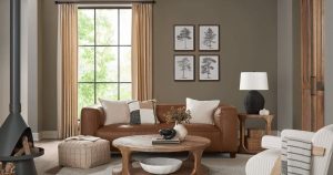 Sherwin-Williams Studio Clay Living Room