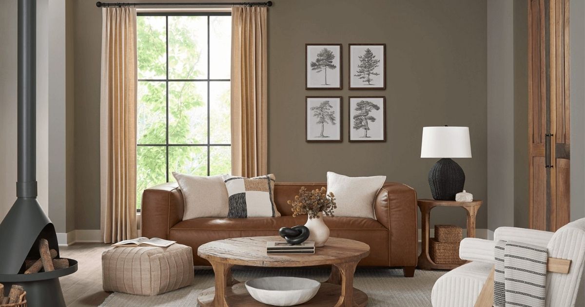 Sherwin-Williams Studio Clay Living Room